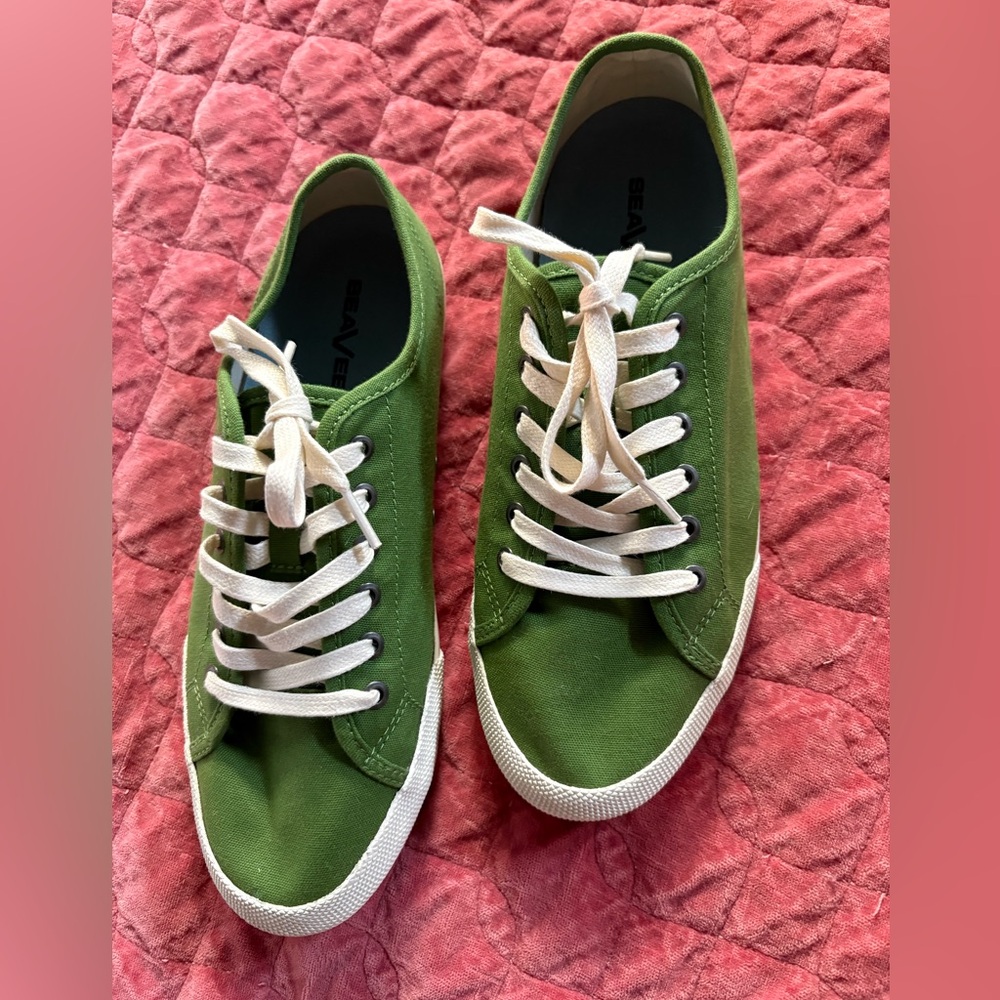 SeaVees Green Sneakers with White Laces